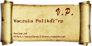 Vaczula Polikárp névjegykártya